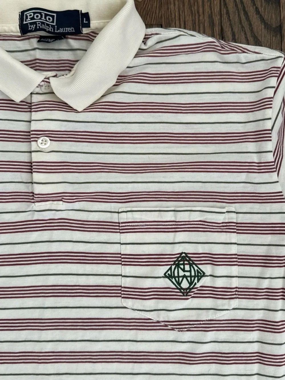 Y2K Vintage 80’s/90’s Ralph Lauren Striped Polo Shirt L Preppy 100% Cotton